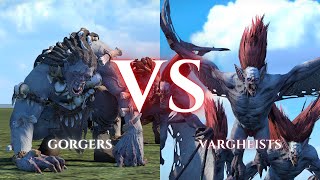 WARHAMMER III Total War  Gorgers VS Vargheists [upl. by Green249]