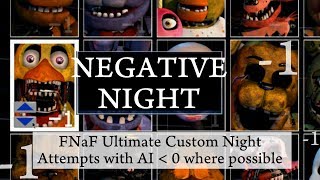 FNaF Ultimate Custom Night  Negative Night All Animatronics with AI at 1 and 2 where Possible [upl. by Rodriguez]