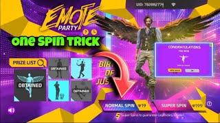 emote party event  new event free fire  one spin trick [upl. by Kciremed]