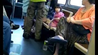 insane jewess says quotserve the jews or diequot on California bus [upl. by Dnomad]