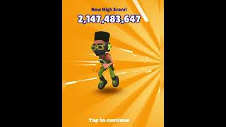 Subway Surfers World Record over 2 billion points 2147483647 [upl. by Enovahs538]