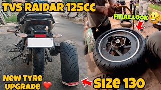 Tvs Raidar 125C Tyre Upgrade 2024  Pulsar NS160 Apache RTR 160 Tyre In Tvs Raidar  Tyre Size 130 [upl. by Gaulin]