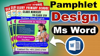 Pamphlet Design in Microsoft Office Word  Ms Word Per Pamphlet Design Kaise Banaye [upl. by Aiveneg]