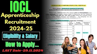 IOCL Apprenticeship Recruitment 2024 l How to Apply for IOCL Apprentice 2024 [upl. by Newra]