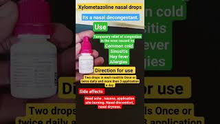 Xylometazoline nasal drops  otorhinolaryngology youtubeshorts shirtvideo shorts mbbs healing [upl. by Warren539]