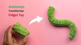 How to Make Antistress Transformer Fidget Toy  Easy Origami Step by Step on 92 Crafts [upl. by Lachman184]