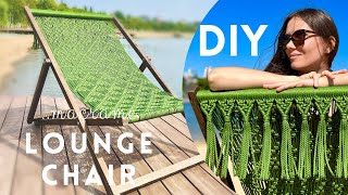 DIY Macrame Deckchair Cover │ Macrame Lounge Chair Tutorial │ Garden idea │ Macrame hammock [upl. by Elagibba]