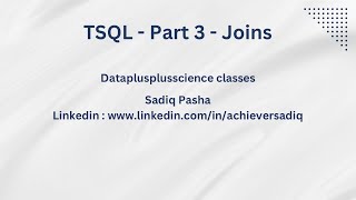 03 TSQL Basics Part 3  JOINS [upl. by Thor]