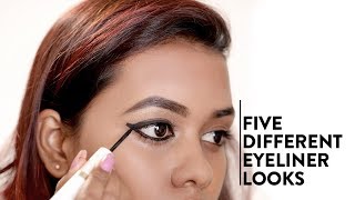 5 Different Eyeliner Looks  Easy Eyeliner Tutorial  MyGlamm [upl. by Drexler459]