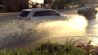 iPhone 6 Slow Motion Camera Test  Cars splashing water [upl. by Grantham714]