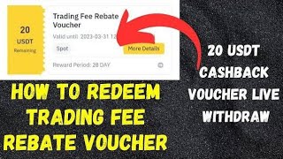 Binance how to use trading fee rebate voucher  what is the use of trading fee rebate voucher [upl. by Eralc579]