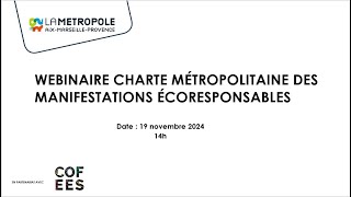 Webinaire Charte écomanifestations MAMP 19 novembre 2024 [upl. by Holna]