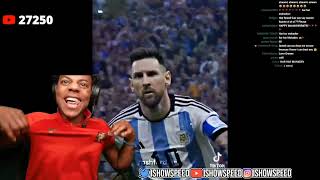 IShowSpeed reacts to Messi GOAT edit 😭😂trolled [upl. by Anitsirhc596]