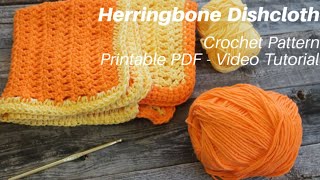 Easy Free Washcloth Double Herringbone stitch Crochet Pattern Easy Pattern Quick [upl. by Zetram585]