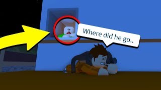 HIDING FROM BALDI COP in ROBLOX JAILBREAK [upl. by Yelik]