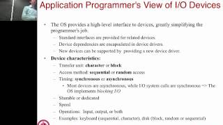 Lecture 18 IO systems and device drivers [upl. by Rosamond659]