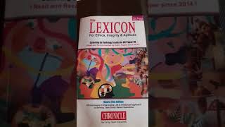 The lexicon Ethics book GS 4 chronicle best latest book for upsc recommend by topper 2022 23 24 case [upl. by Egas95]