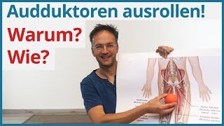 Adduktoren ausrollen ✅ Faszientraining Innenseiten Oberschenkel [upl. by Razaele]