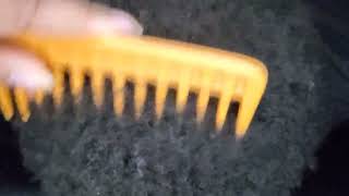 ASMR Quick Combing Detangling Husbands Natural Hair  Wide Tooth Comb Triggers [upl. by Claiborne]