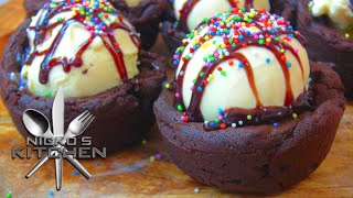 Brownie Ice Cream Bowls  Video Recipe [upl. by Thom483]