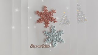 😯Fácil decoración navideña❄️ Copo de nieve a crochet 🎄 [upl. by Rosalinde]