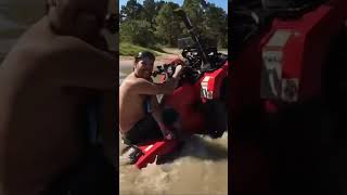 Honda foreman 520 does water wheelie with duck honda 4wheeler waterwheelie snorkeling goingdeep [upl. by Mcnamee]