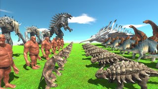 Mechagodzilla fantasy infernal VS Bewilderbeast Herbivore dinosaurs  Animal Revolt Battle Simulator [upl. by Dash]