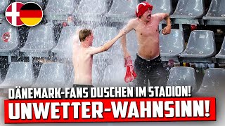 UnwetterWahnsinn DänemarkFans duschen im BVBStadion Deutschland  Dänemark unterbrochen [upl. by Cam469]