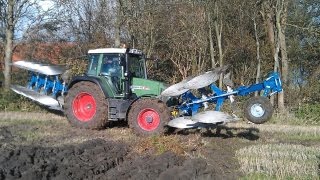 Fendt 415 met Överum front en achter ploeg Trekkerweb [upl. by Ahsytal]