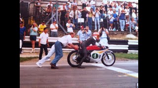 Classic Motorcycle Racing Ralph Bryans rides an exMike Hailwood Honda 6 at Brands Hatch in 1989 [upl. by Artenal]