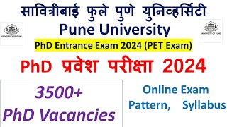 SPPU PET Exam 2024 Pune University PhD Entrance Notification Syllabus Exam Pattern Form Filling [upl. by Mackler]