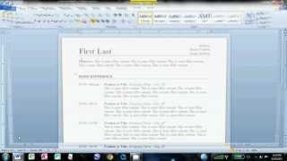 How to Make an Easy Resume in Microsoft Word [upl. by Mccarthy]