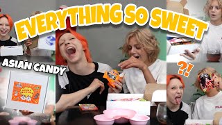 AUTO SUBS EATING UNUSUAL AND STRANGE ASIAN SWEETS 🍭🍬 Pt1 OF MUKBANG [upl. by Ahsaekal638]