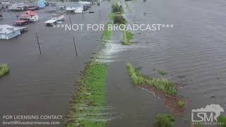 7132019 Myrtle Grove La Major levee overtopping from Hurricane Barry HWY 23 to be closed drone [upl. by Nigle325]