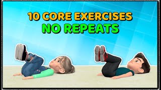 10 CORE EXERCISES FOR KIDS  NO REPEATS [upl. by Adaminah]