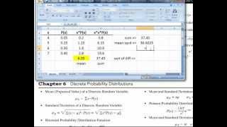 Stats Find the Mean and Standard Deviation of Discrete Random Variables using Excel [upl. by Ekralc]