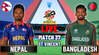 Live Nepal vs Bangladesh T20 World Cup Match 37 Live Match Score  NEP vs BAN Live match Today [upl. by Adnawt]