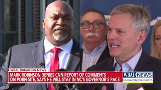 Mark Robinson denies CNN report of lewd comments says he will stay in NCs governors race [upl. by Neroc]