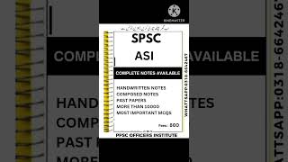 spsc asi jobs  spsc asi test syllabyus [upl. by Tannen203]