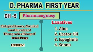 LaxativesCH5L1PharmacognosyDPharmFirst year [upl. by Perceval]