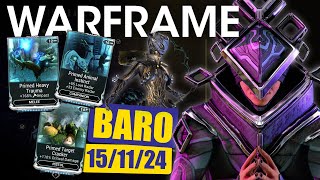 Baro KiTeer Location amp Inventory 15 November 2024  Warframe [upl. by Ane]