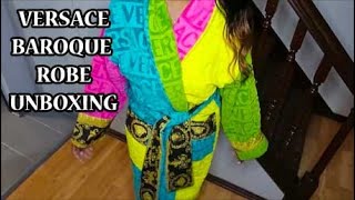 VERSACE BAROQUE ROBE UNBOXING LUXURY BATHROBE [upl. by Aleda]