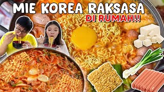 MIE KOREA RAKSASA BUDDAE JIGGAE Di RUMAH GEDE BANGET 10 MENIT JADI [upl. by Erihppas]