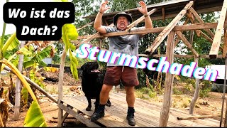 Sturmschaden in Thailand Dach abgedeckt Und ich sage noch das Wetter ändert sich🤪 [upl. by Koffman]