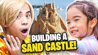 Teaching Our 3 Year Old Daughter How To Build A Sandcastle [upl. by Jaye589]