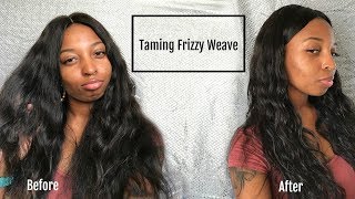 Eliminating Frizz in Weave  Wig Care [upl. by Naujd]