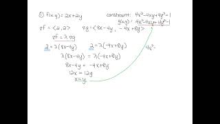 15 8 Lagrange Multipliers Problem 1 [upl. by Knutson564]