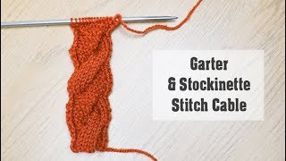 How to Knit Garter amp Stockinette Stitch Cable  Simple Cabling Pattern  StepbyStep [upl. by Goren940]