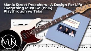 Manic Street Preachers  A Design For Life Bass Cover Lesson w Tabs [upl. by Aierb344]