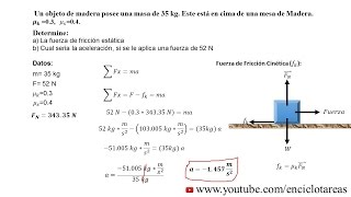 FUERZA DE FRICCIÓN  Ejercicio No1 [upl. by Remy]